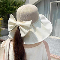 Women's Wide Brim Straw Sun Hat UV Protection Breathable Fisherman Cap for Outdoor Travel