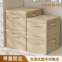 Large Capacity Foldable Storage Box with Lid for Clothes and Quilts