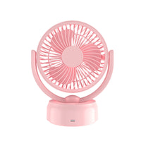 USB Rechargeable Mini Desk Fan with Strong Airflow, Quiet Operation, and Oscillating Head for Office and Dorm