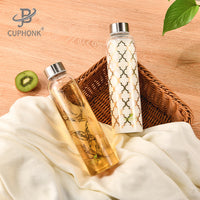 Portable Borosilicate Glass Water Bottle with Protective Sleeve for Car, Heat-Resistant and Insulated