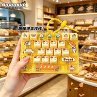 Kitten Bakery Decompression 26-Key Keyboard Keychain for Bags and Toys