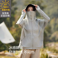 Japanese Style Ice-Feel Sun Protection Jacket for Women, UV Resistant, Hooded Breathable Ice Silk Outdoor Coat