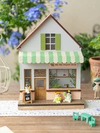 Ayin Miniature Wooden House Diorama with LED Light for Kids' Room Decor and Storage