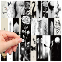 30 Pcs Minimalist Line Art Bookmarks Black and White Ins Style Reading Markers DIY Paper Clips