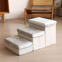 Foldable Pet Stairs for Dogs - Portable Storage Steps for Beds and High Surfaces