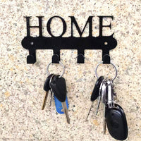 Decorative Metal Wall-Mounted Key Holder with Hooks for Home Entryway Organization