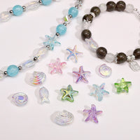 Glass Plated AB Starfish Shell Fish Loose Beads for DIY Jewelry Making