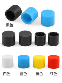 Round Silicone Rubber End Caps for Tubes and Pipes - Black/White, Various Inner Diameters (50-Pack)