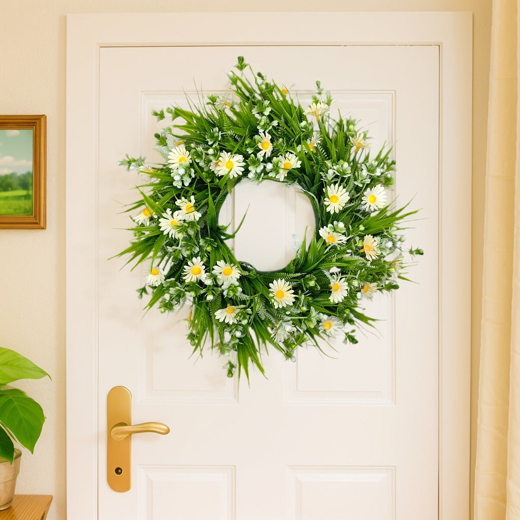 Artificial Daisy Wreath for Autumn & Holiday Decor