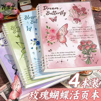 Butterfly Loose-Leaf Notebook, Aesthetic Ins Style, Large Capacity, Student Journal