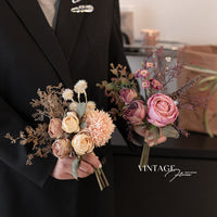 Autumn Rose Artificial Flower Bouquet for Table Decor and Home Decoration