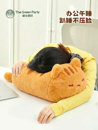 TheGreenParty Lying Cat Plush Pillow Doll for Sleeping and Back Support