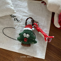 Korean INS Style Red Cartoon Sweet Bag Charm Colorful Plush Ball Keychain Phone Pendant