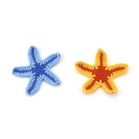 10cm Handmade Crocheted Two-Tone Starfish Applique for DIY Craft & Apparel Decoration