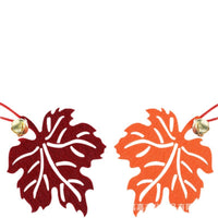 Autumn Felt Maple Leaf Hanging Ornaments with Bells for Thanksgiving Party Decor