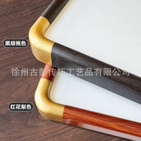 New Chinese Style Solid Wood Picture Frame with Faux Bronze Corners for Calligraphy and Paintings
