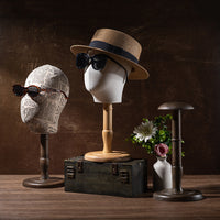 Vintage Solid Wood Hat Display Stand for Retail Stores and Home Organization
