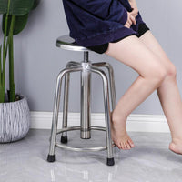 Stainless Steel Adjustable Swivel Stool with Backrest for Workshop Lab Hospital