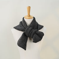 Knitted Faux Cashmere Hooded Scarf with Ear Design, Thick Warm Winter Neck Warmer