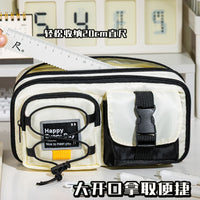 2025 New Large Capacity Canvas Pencil Case for Students, Multi-functional & Dirt-Resistant