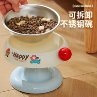 Elevated Stainless Steel Pet Bowl for Cats and Dogs, Non-Slip, Anti-Tipping, Neck Protection Food and Water Dish