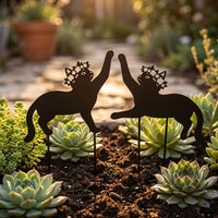 European Retro Garden Cat Silhouette Metal Rusty Ornament Outdoor Decor