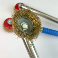 Long Handle Steel Wire Brush for Heavy Duty Cleaning, Rust Removal, and Grill Cleaning