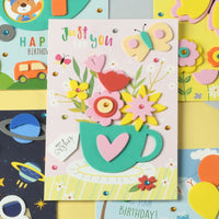 Teacher's Day Greeting Card DIY Kit for Kids, Cartoon Handmade Birthday Blessing Card with Envelope