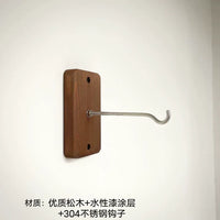 Wooden Wind Chime Wall Mount Hanger Hooks - No-Drill Adhesive for Outdoor Balcony Decor