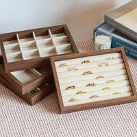 Walnut Grain Jewelry Display Tray for Rings, Earrings, and Small Ornaments