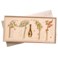 Four Seasons Delight Bookmark & Ornament Gift Set - Chinese Style Souvenir for Friends & Teachers