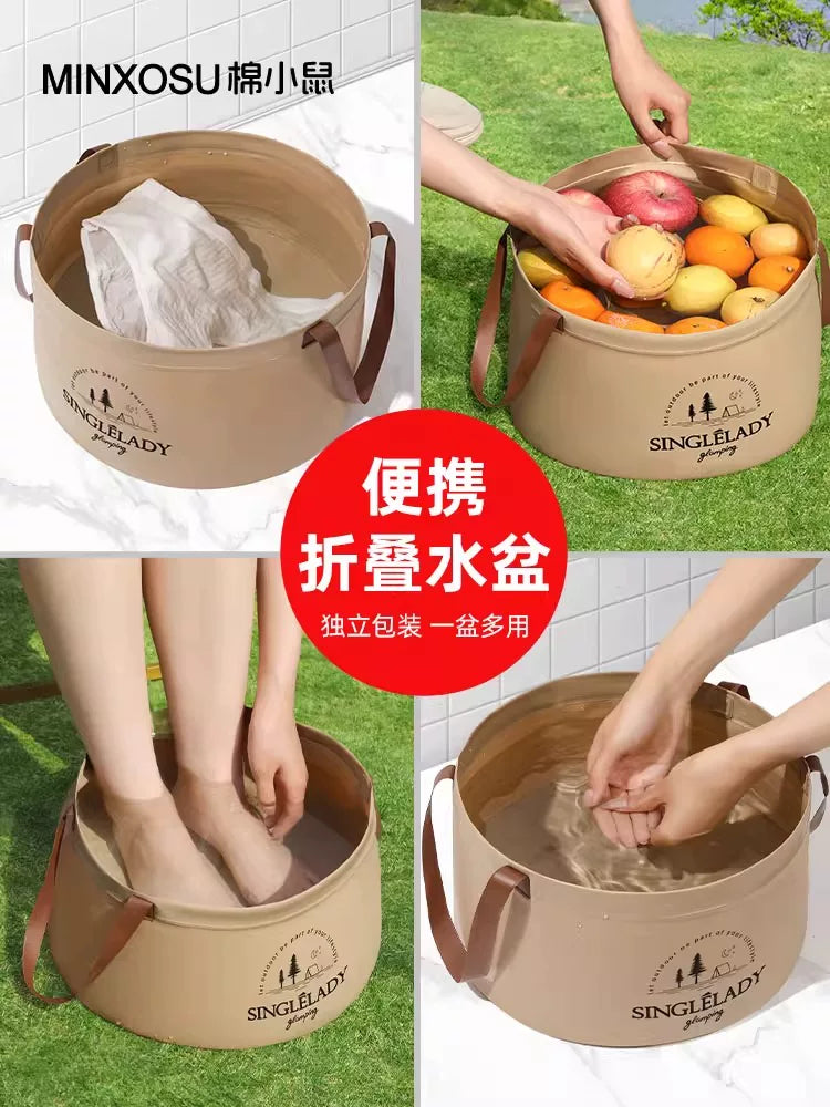 Folding Portable Basin, Large Disposable Travel Camping Bucket, Laundry and Foot Soaking Bag, Vegetable Washing Basin