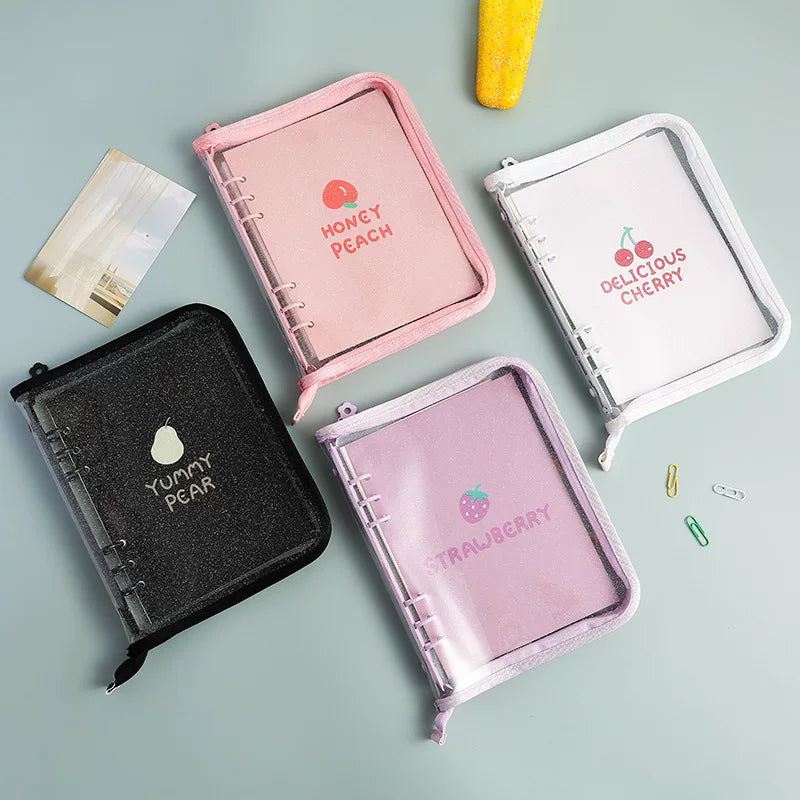 A5/A6 Glitter Transparent Zipper Binder for Notebooks, Photo Albums, and K-Pop Photocards