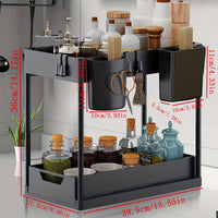 Pull-Out Under-Sink Organizer for Kitchen and Bathroom, Multi-functional Storage Rack