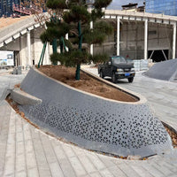 Weathering Steel Landscape Planter Box for Garden and Public Spaces, Custom Arc Metal Flower Bed