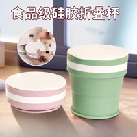 Foldable Silicone Travel Cup with Lid - Food-Grade, High-Temperature Resistant, Portable Toothbrushing Mug