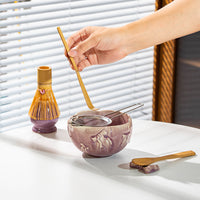 Japanese Ceramic Matcha Tea Set with Whisk and Bowl, Gift Boxed