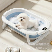 Foldable Pet Bathtub for Small Dogs, Portable Puppy Washing Tub