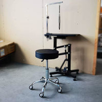 Ergonomic Swivel Saddle Stool for Pet Groomers with Lumbar Support