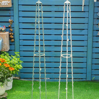 Mini Iron Art Climbing Trellis Birdcage Plant Support for Outdoor Garden Balcony Desktop Retro Distressed Finish