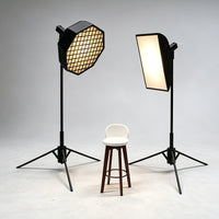 Dollhouse Miniature Photography Studio Accessories - Softbox Lights & Stool