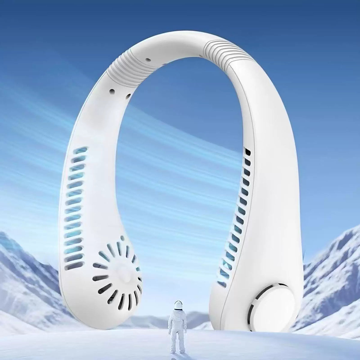Portable USB Neck Fan with Digital Display, Adjustable Speed, and Long-Lasting Battery