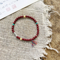 Cinnabar Koi Bracelet for Women, Auspicious Red String Hand Chain, Zodiac Year Gift