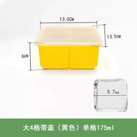 Large 4-Cavity Silicone Ice Cube Tray with Lid for Whiskey and Cocktails, Food-Grade Platinum Silicone Square Mold