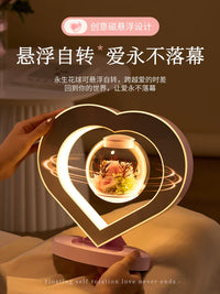 Preserved Rose Night Light with Magnetic Levitation and Bluetooth Speaker for Girlfriend Wife Friends