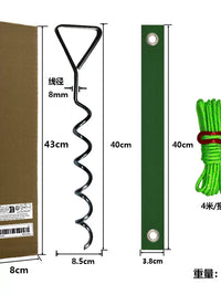 Heavy-Duty Spiral Ground Anchors for Tree Support & Outdoor Tent Securing, 9-Piece Set