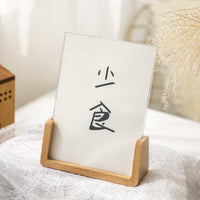 U-Shaped Solid Wood Photo Frame with Acrylic Panel for Desktop Display