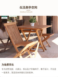 Outdoor Teak Folding Table for Patio Garden Balcony