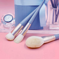 10-Piece Blue Bridge Professional Makeup Brush Set with PU Bag