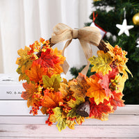 Autumn Berry & Maple Leaf Thanksgiving Wreath for Door or Wall Decor